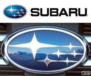 пазл Субару логотип, японская марка автомобилей